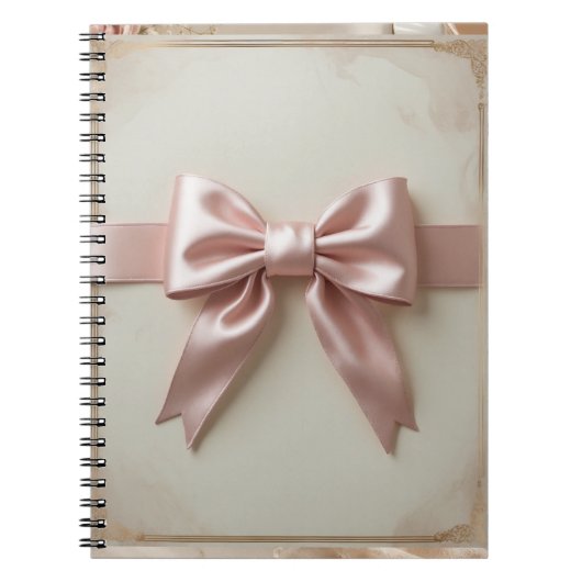 Cahier spiralé à noeud papillon rose Coquette (Devant)