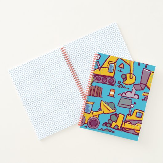 Cahier spiralé à thème construction pour enfants (Intérieur)