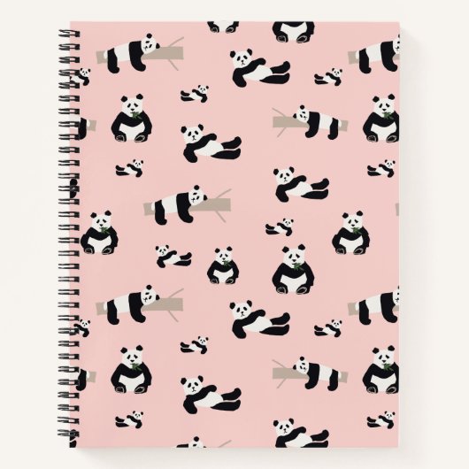 Cahier spiralé à thème Panda 21,6 cm x 28 cm (Devant)