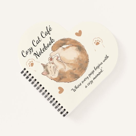 Cahier Spirale Anime Café Chat Cozy (Devant)