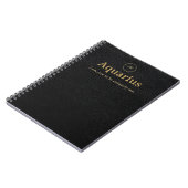 Cahier spiralé Aquarius - Aspect simili cuir (Côté gauche)