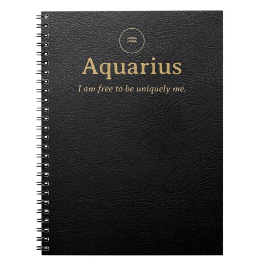 Cahier spiralé Aquarius - Aspect simili cuir (Devant)