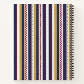 Cahier spiralé avec des rayures verticales en bleu (Dos)