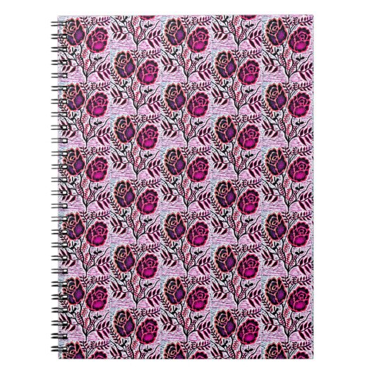 Cahier spiralé avec image florale (Devant)