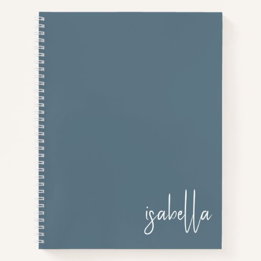 Cahier Spirale Bleu Poussiéreux Personnalisé (Devant)