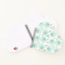 Cahier Spirale Calme Floral Menthe