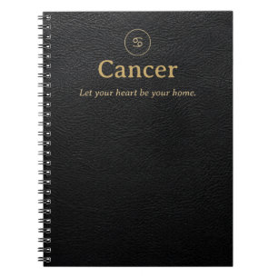 Cahier spiralé Cancer Zodiaque - Aspect Faux Cuir