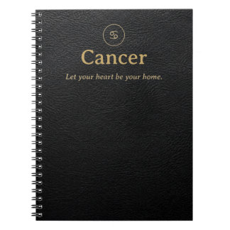 Cahier spiralé Cancer Zodiaque - Aspect Faux Cuir