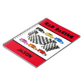 Cahier spiralé course automobile voiture rouge (Côté gauche)