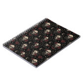 Cahier spiralé crâne gothique et rose rouge (Côté gauche)