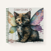 Cahier spiralé de chaton écaille de tortue féeriqu (Devant)