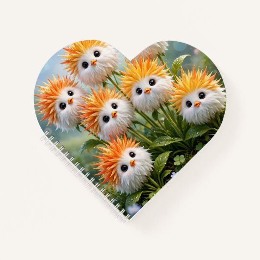 Cahier spiralé de fantaisie mignon avec fleurs de (Devant)