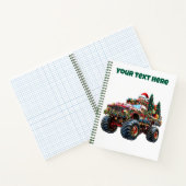 Cahier spiralé de Noël de Monster Truck modifiable (Intérieur)