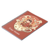Cahier spiralé d'étude de café Red Panda Kawaii (Côté gauche)