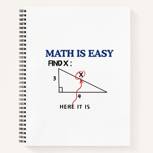 Cahier Spiralé Drôle De Maths Facile Trouver X (Devant)
