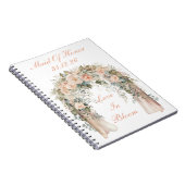 Cahier spiralé élégant avec fleurs de pêcher pour (Côté Droit)