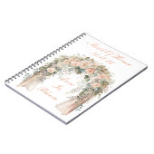 Cahier spiralé élégant avec fleurs de pêcher pour (Côté gauche)