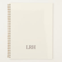 Cahier Spirale Élégant Minimaliste Monogramme Ivoi