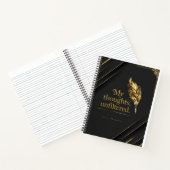 Cahier spiralé élégant noir et or. (Intérieur)