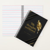 Cahier spiralé élégant noir et or. (À l'intérieur)