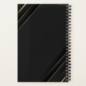 Cahier spiralé élégant noir et or. (Verso)