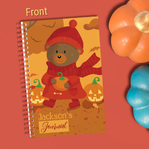 Cahier Spirale Enfant Ours Brun Automne