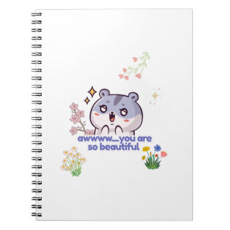 Cahier spiralé esthétique et mignon avec hamster