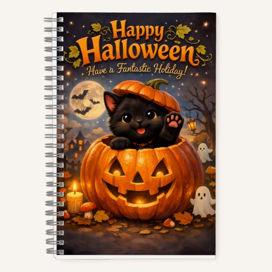 Cahier spirale fantaisiste joyeux Halloween (Recto)