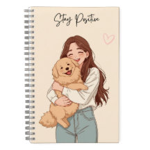 Cahier Spirale Fille Positive Faisant un Câlin à u