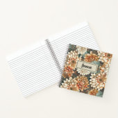 Cahier Spirale Fleurie Chrysanthème Beige Pêche (Intérieur)