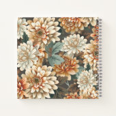 Cahier Spirale Fleurie Chrysanthème Beige Pêche (Dos)