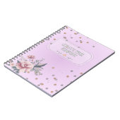 Cahier Spirale Fleurie Violet Clair Féminin (Côté gauche)