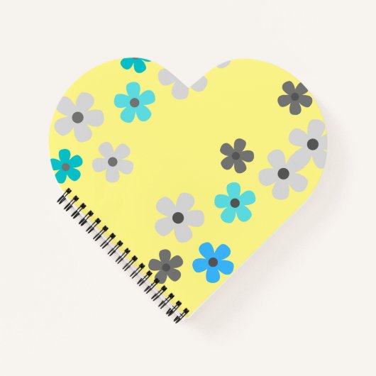 Cahier Spirale Floral à Cœur Moderne Rustique (Devant)