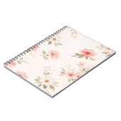 Cahier spiralé floral rose pâle (Côté gauche)