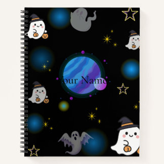 Cahier Spirale Galaxie Halloween Mignon et Effraya