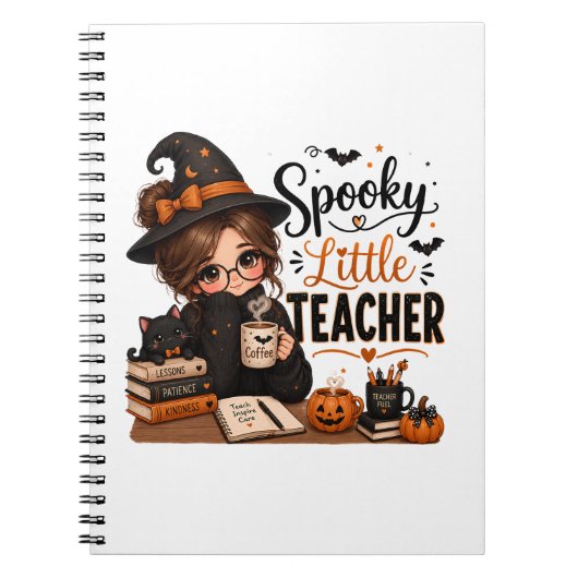 Cahier spiralé Halloween de professeur un peu effr (Devant)