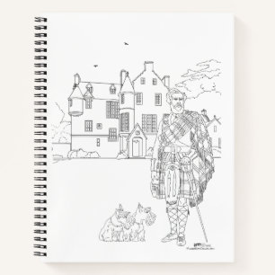 Cahier spiralé Highland Gent avec chiens Scottie