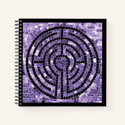 Cahier spiralé LABYRINTH VI 8,5x8,5 - Noir (Devant)