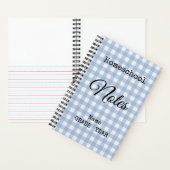 Cahier spiralé Lt. Blue Gingham pour la rentrée sc (À l'intérieur)