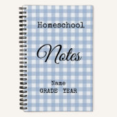 Cahier spiralé Lt. Blue Gingham pour la rentrée sc (Recto)