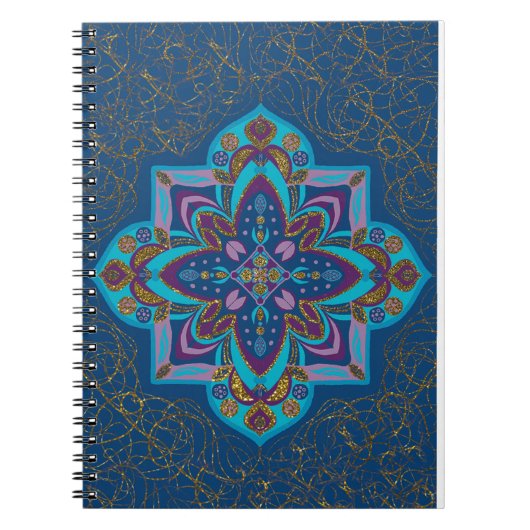 Cahier spirale Mandala bleu (Devant)