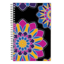 Cahier spiralé mandala boho lumineux