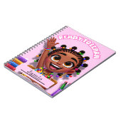 Cahier Spirale Mignon pour Fille Noire pour l'Écol (Côté gauche)