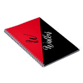 Cahier Spirale Monogramme Moderne - Noir Rouge (Côté Droit)