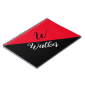 Cahier Spirale Monogramme Moderne - Noir Rouge (Côté gauche)