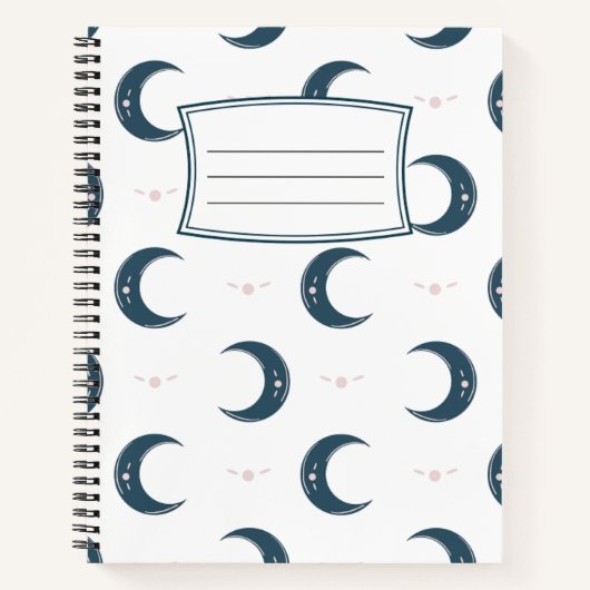Cahier Spirale Motif Lune 21,59x27,94 cm (Devant)