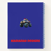 Cahier spiralé Noël camion monstre bleu modifiable (Dos)