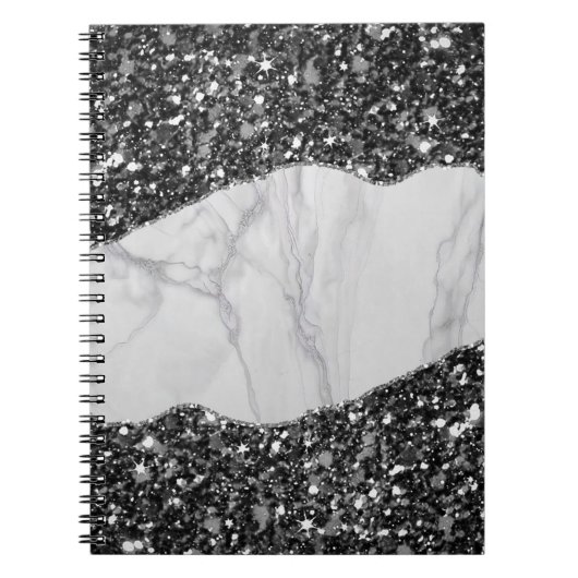 Cahier Spirale Pailleté Marbre (Devant)