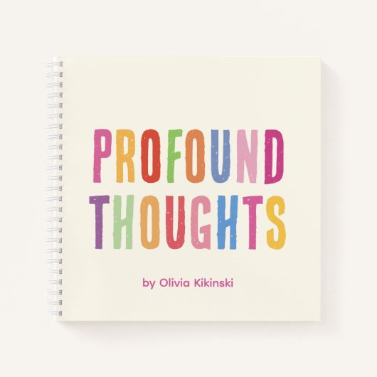 Cahier Spirale Pensées Profondes Mignon (Devant)