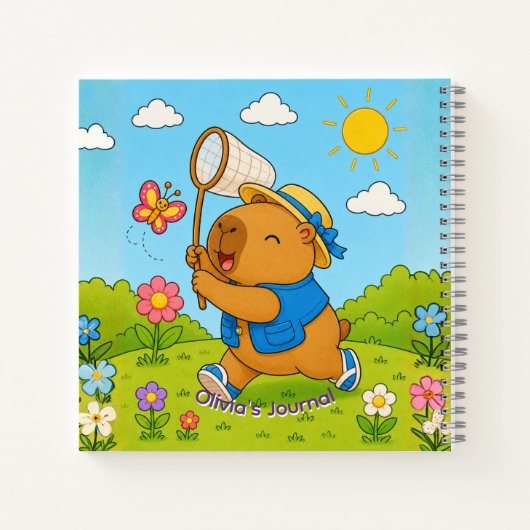 Cahier Spirale Personnalisé avec Nom de Capybara K (Dos)